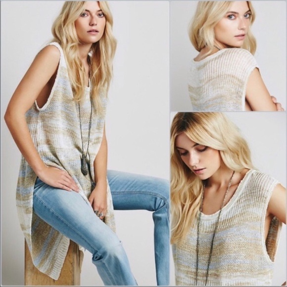 Free People Sunny Days Stripe Sweater Tank XS